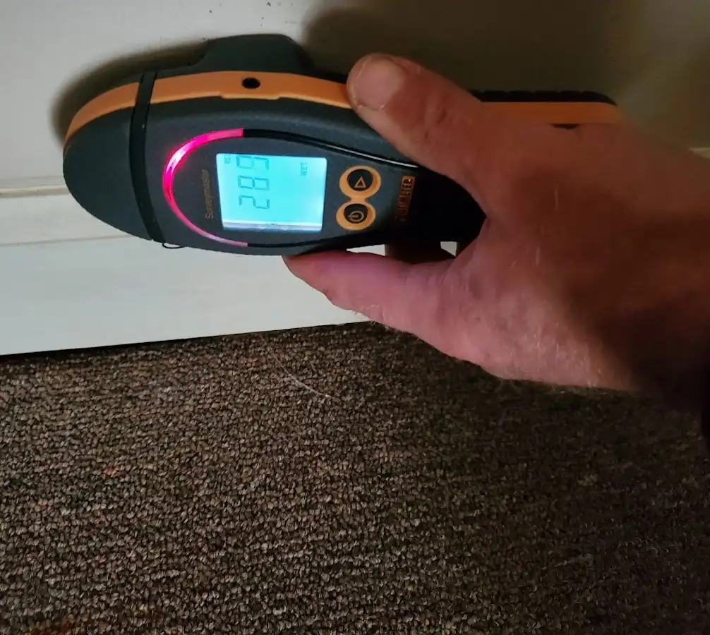 Moisture detection at baseboard during Mold Inspection & Testing in Charleston
